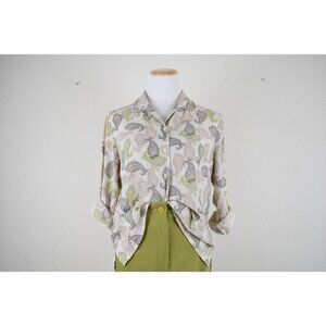 Vintage 90s Polyester Paisley‎ Blouse |size 14P